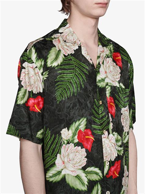 gucci leaf print shirt